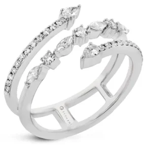 Zeghani ZR2215 Right Hand Ring in 14k Gold with Diamonds