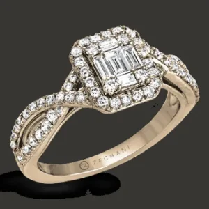 Zeghani ZR1347 Right Hand Ring in 14k Gold with Diamonds