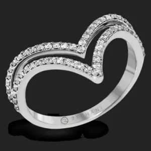 Zeghani ZR1357 Right Hand Ring in 14k Gold with Diamonds