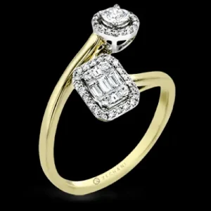 Zeghani ZR1892 Right Hand Ring in 14k Gold with Diamonds