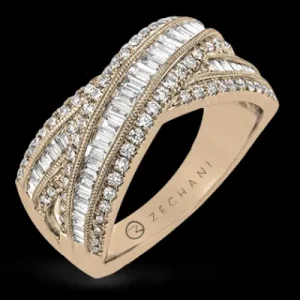 Zeghani ZR1719 Right Hand Ring in 14k Gold with Diamonds