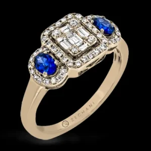 Zeghani ZR2024 Right Hand Ring in 14k Gold with Diamonds