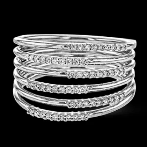 Zeghani ZR1807 Right Hand Ring in 14k Gold with Diamonds