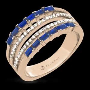 Zeghani ZR2051 Right Hand Ring in 14k Gold with Diamonds