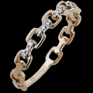 Zeghani ZR2454 Right Hand Ring in 14k Gold with Diamonds