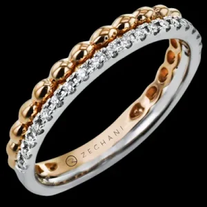 Zeghani ZR2101 Right Hand Ring in 14k Gold with Diamonds
