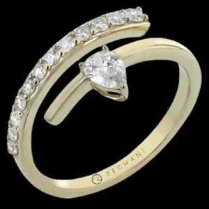 Zeghani ZR2503 Right Hand Ring in 14k Gold with Diamonds