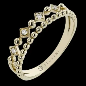 Zeghani ZR2509 Right Hand Ring in 14k Gold with Diamonds