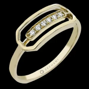 Zeghani ZR2601 Right Hand Ring in 14k Gold with Diamonds