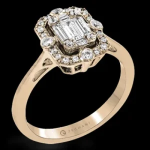 Zeghani ZR1318 Right Hand Ring in 14k Gold with Diamonds