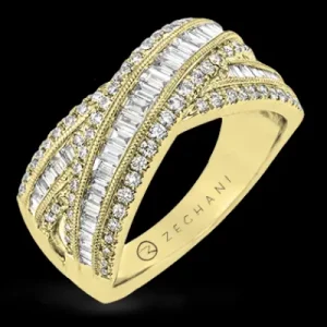 Zeghani ZR1719 Right Hand Ring in 14k Gold with Diamonds