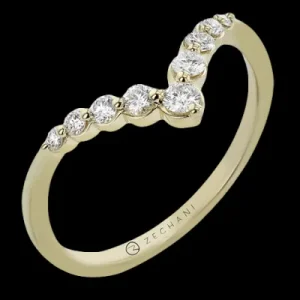 Zeghani ZR2496 Right Hand Ring in 14k Gold with Diamonds