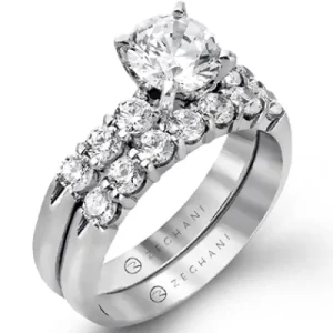 Zeghani ZR97 Wedding Set in 14k Gold with Diamonds