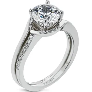 Zeghani ZR2103 Wedding Set in 14k Gold with Diamonds