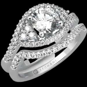 Zeghani ZR110 Wedding Set in 14k Gold with Diamonds