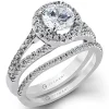 Zeghani ZR152 Wedding Set in 14k Gold with Diamonds