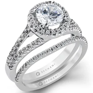 Zeghani ZR152 Wedding Set in 14k Gold with Diamonds
