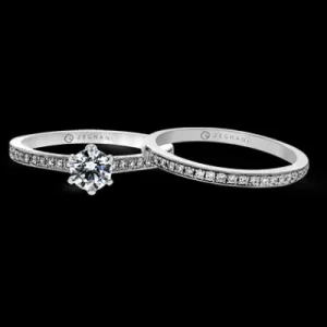 Zeghani ZR1529 Wedding Set in 14k Gold with Diamonds