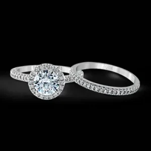 Zeghani ZR498 Wedding Set in 14k Gold with Diamonds