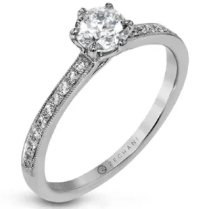 Zeghani ZR1529 Wedding Set in 14k Gold with Diamonds