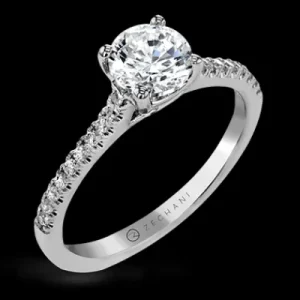 Zeghani ZR1517 Wedding Set in 14k Gold with Diamonds