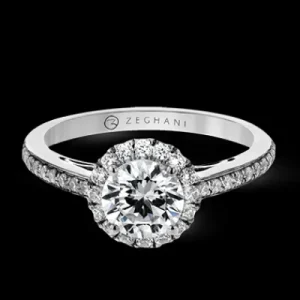 Zeghani ZR25PVER Wedding Set in 14k Gold with Diamonds